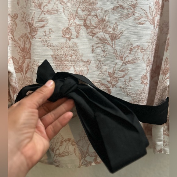 ASOS square neck puff sleeve crop top contrast tie waist detail in floral print - Picture 9 of 10